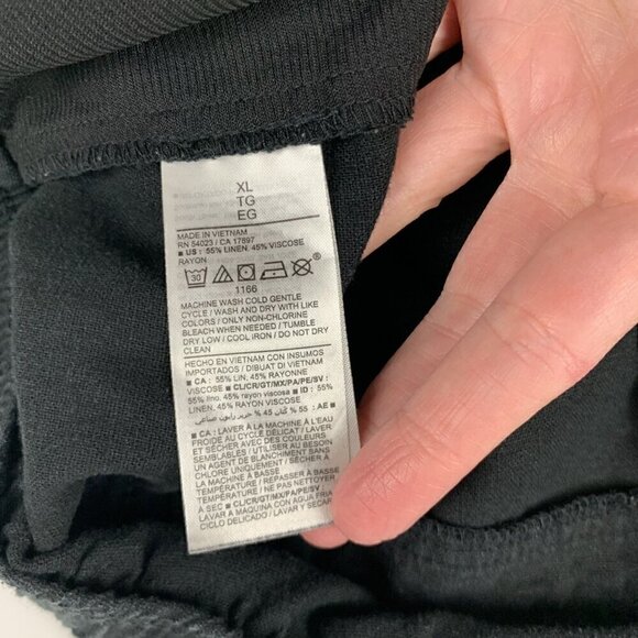 Old Navy Black Linen Blend Wide Leg Cropped Pant XL - Picture 5 of 7